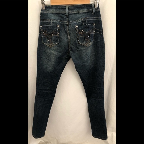 SCULLY Kallie Studded Embroidered Jeans Size 6 Mid Rise Dark Wash - Picture 11 of 11